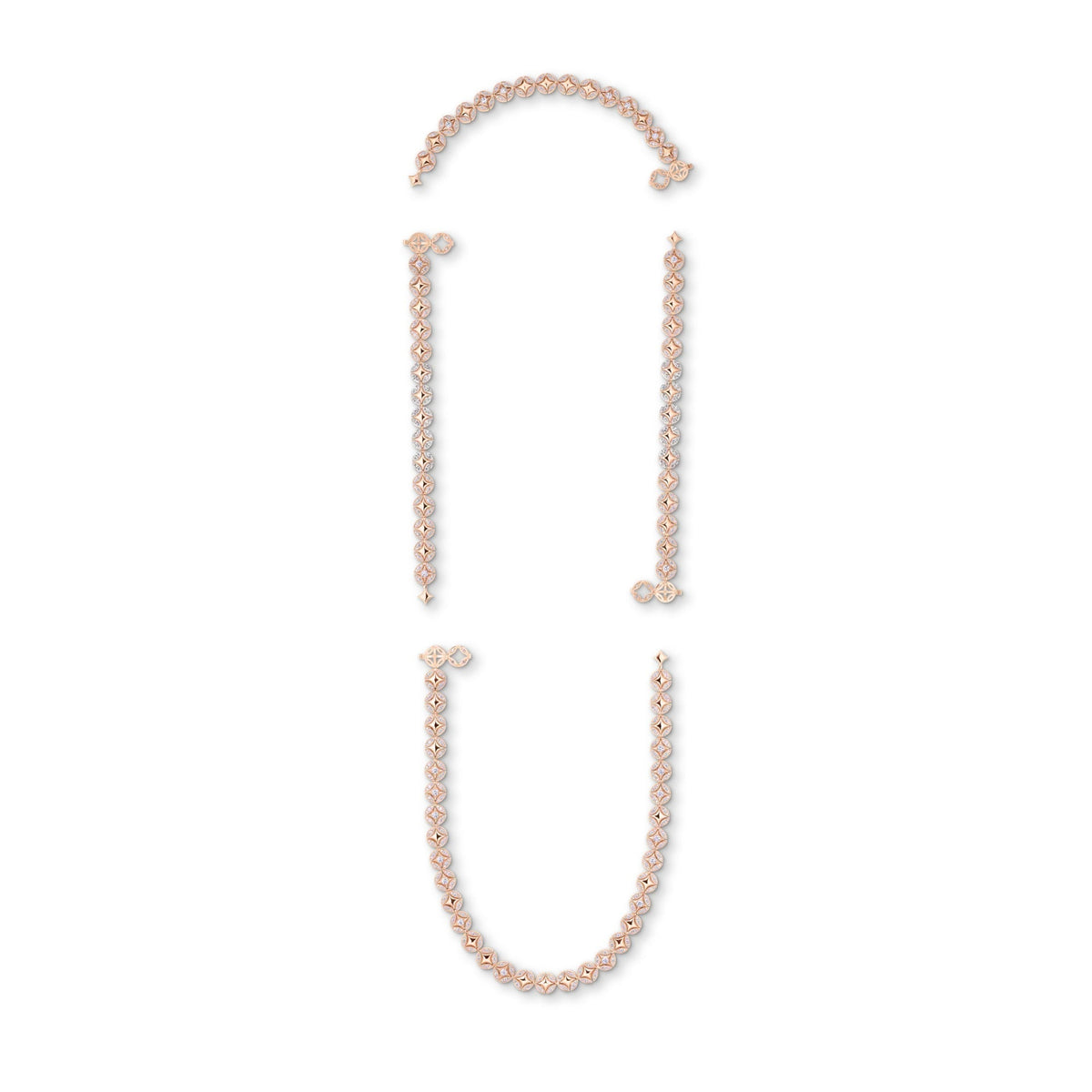 Galaxie Long Necklace, Rose Gold and Diamonds