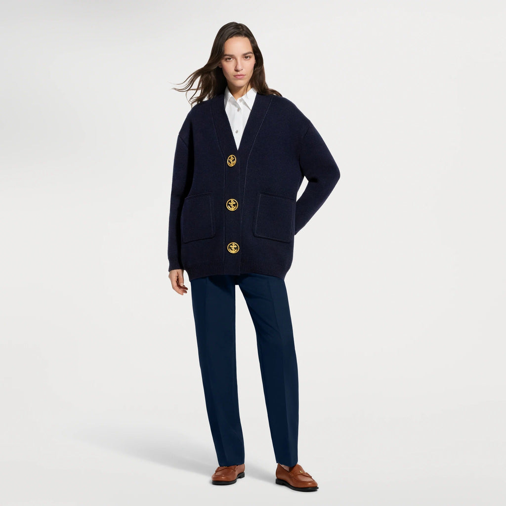 Anchor Button Oversized Cardigan