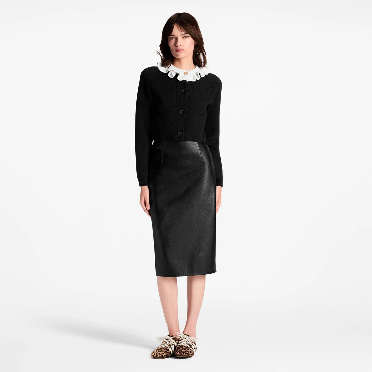 Ruffle Collar Cardigan