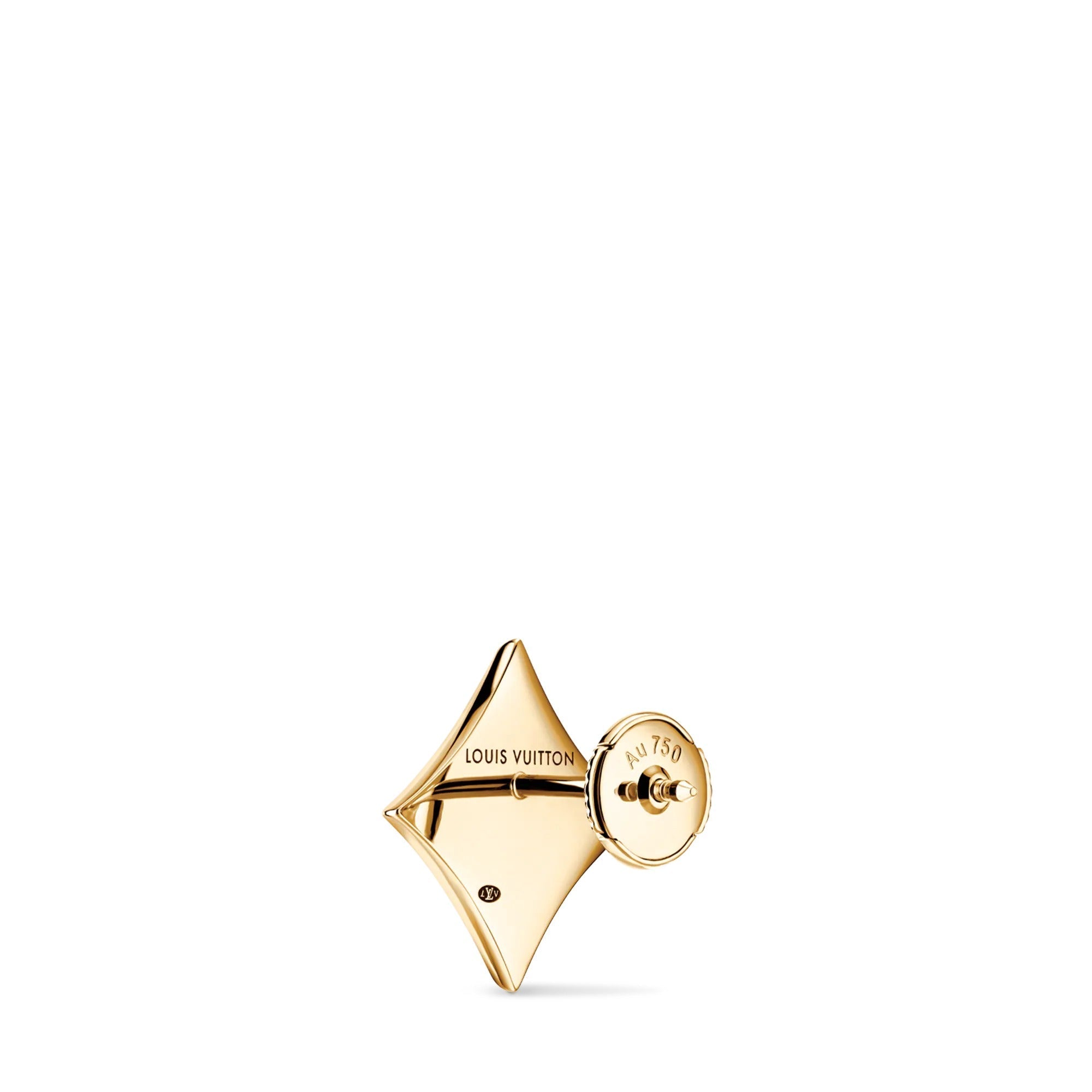 Color Blossom BB Star Ear Stud, Yellow Gold and Onyx - Per Unit