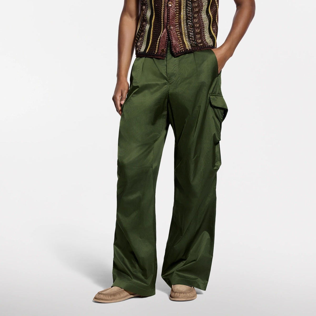 Silk Cotton Cargo Pants