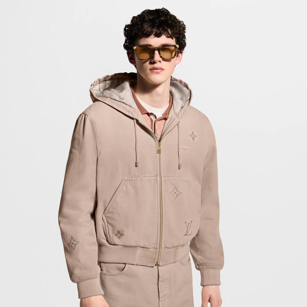 Embroidered Signature Hooded Blouson