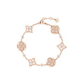 Color Blossom BB Star and Sun Multi-Motif Bracelet, Pink Gold, White Mother-of-Pearl and Diamonds