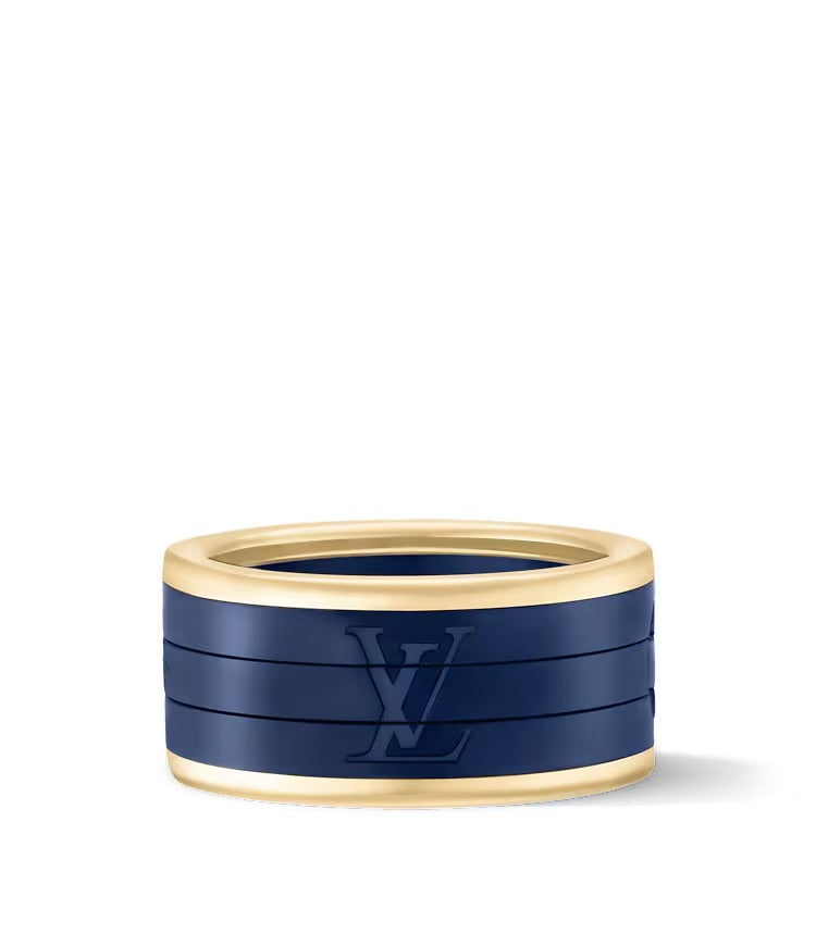 Les Gastons Vuitton Puzzle Ring, Yellow Gold and Blue Titanium