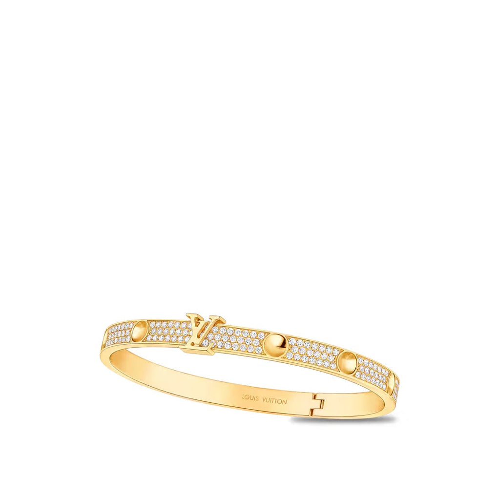 Empreinte Medium Bangle, Yellow Gold and Diamonds