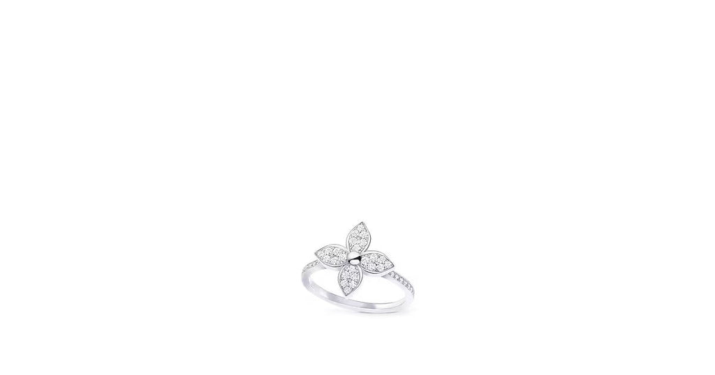 Star Blossom Ring, White Gold And Diamonds