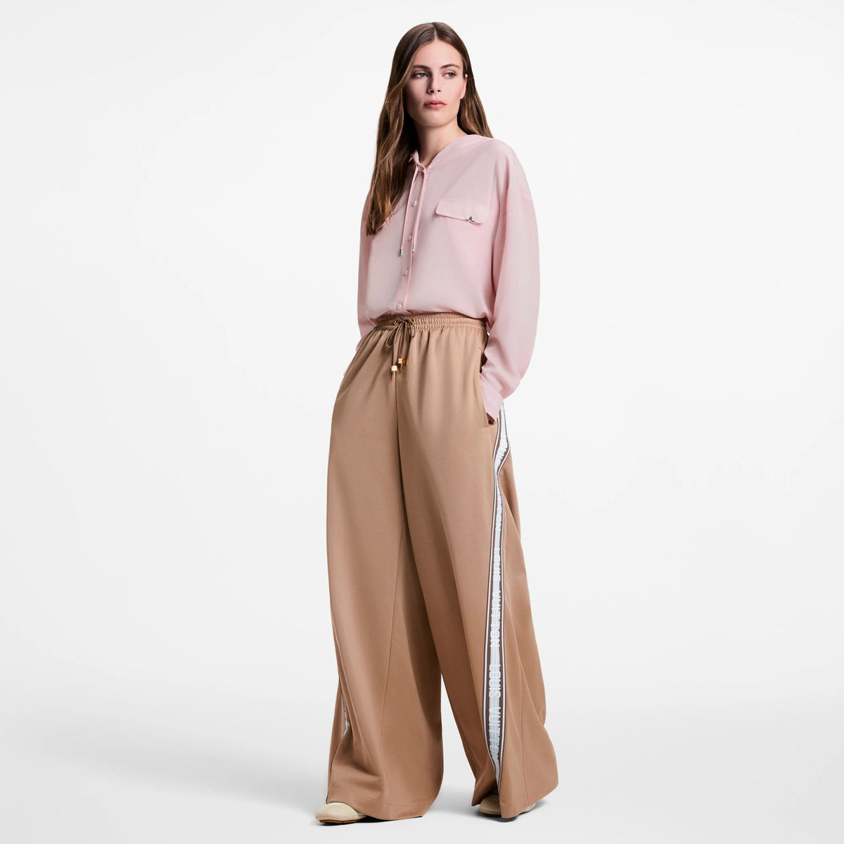 Signature Stripe Wide-Leg Jogging Pants