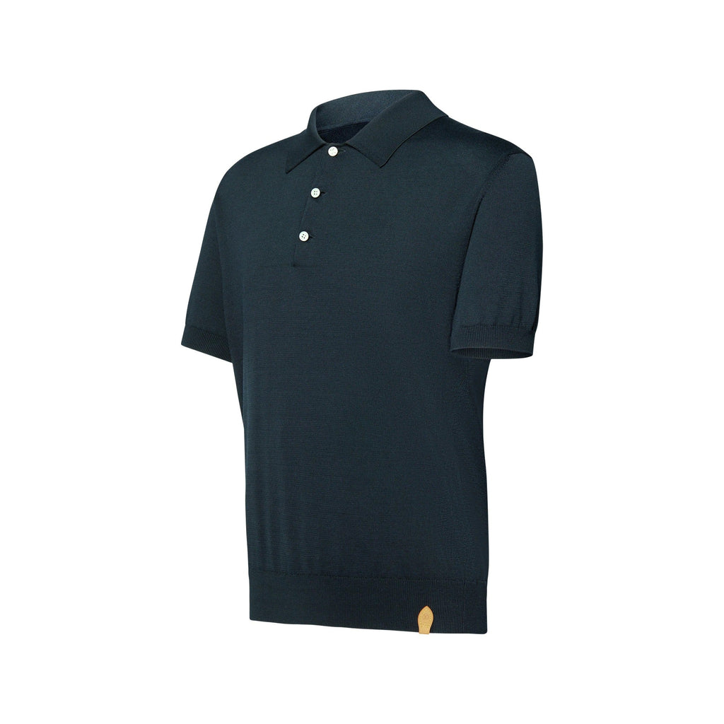 Cotton-Silk Short-Sleeved Polo Shirt