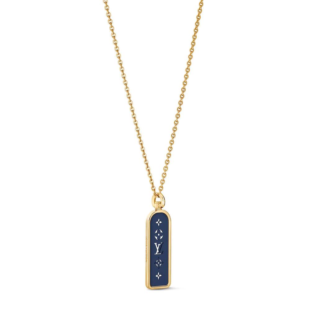 Les Gastons Vuitton Small Tag Pendant, Yellow Gold and Blue Titanium