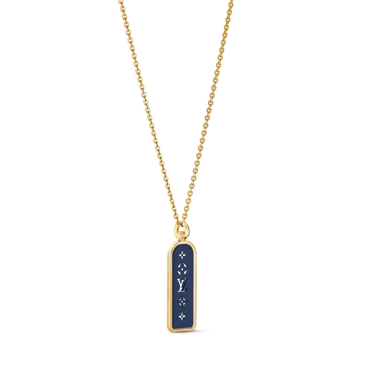 Les Gastons Vuitton Small Tag Pendant, Yellow Gold and Blue Titanium