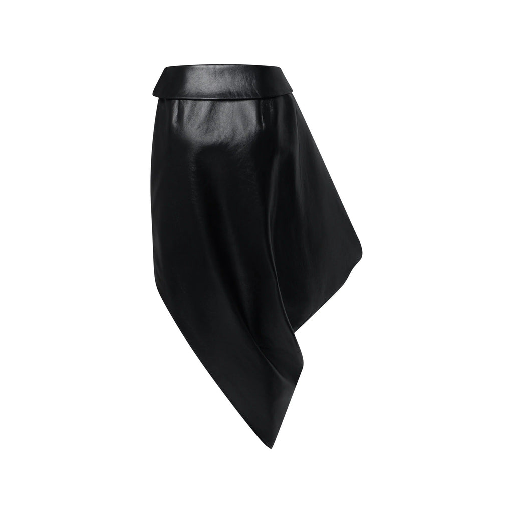 Asymmetrical Leather Skirt