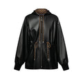 Leather Peplum Parka