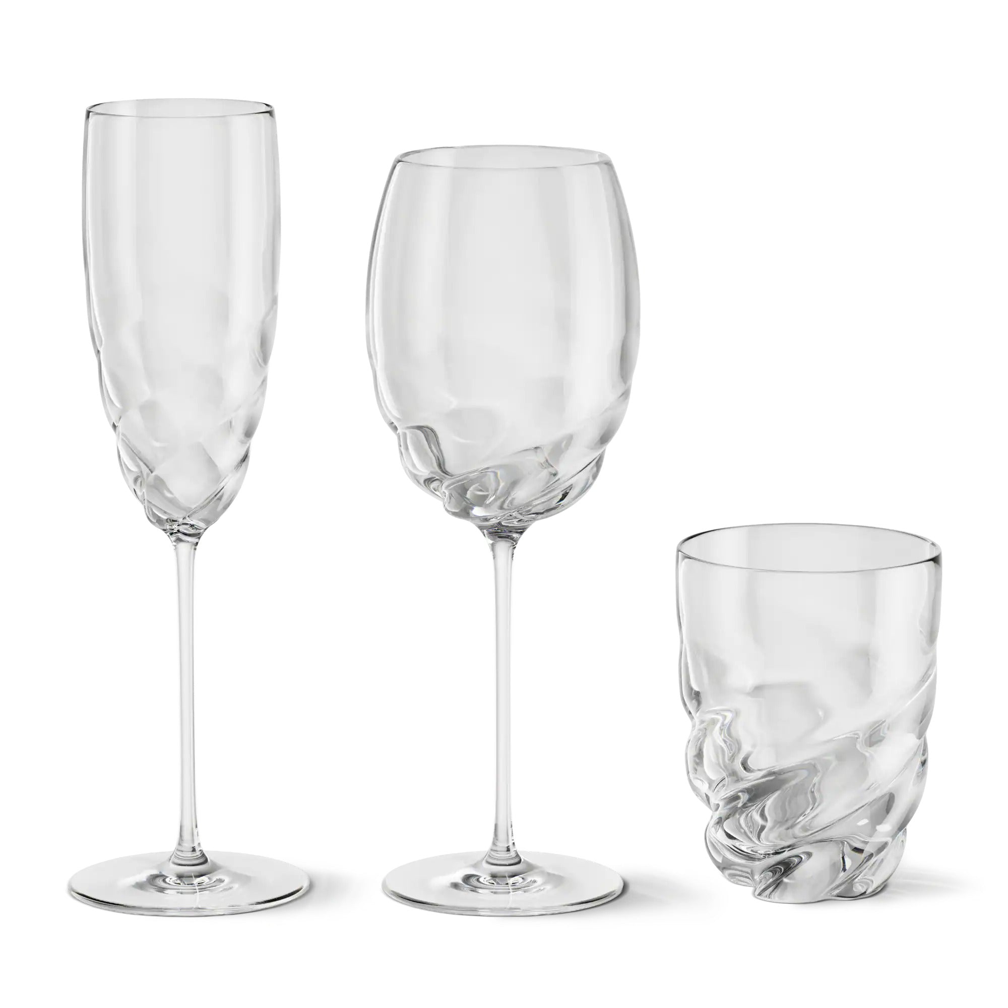 Twist Set of 2 Champagne Glass H25