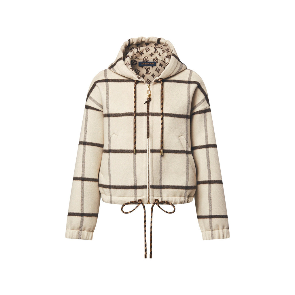 Check Motif Hooded Jacket