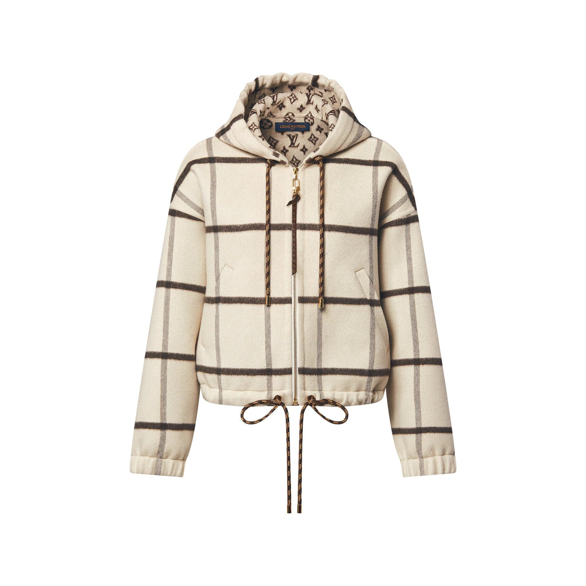 Check Motif Hooded Jacket