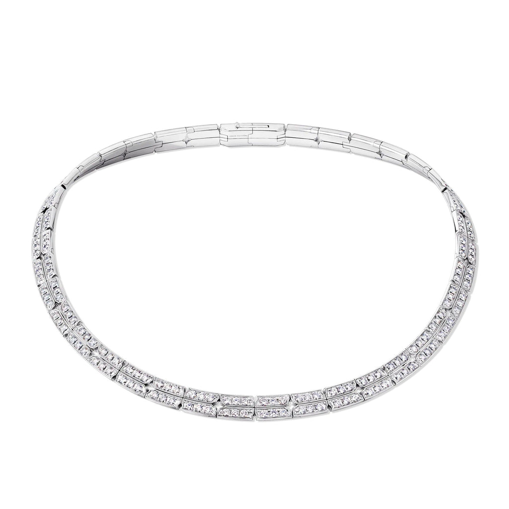 Tumbler Necklace, White Gold and Diamonds