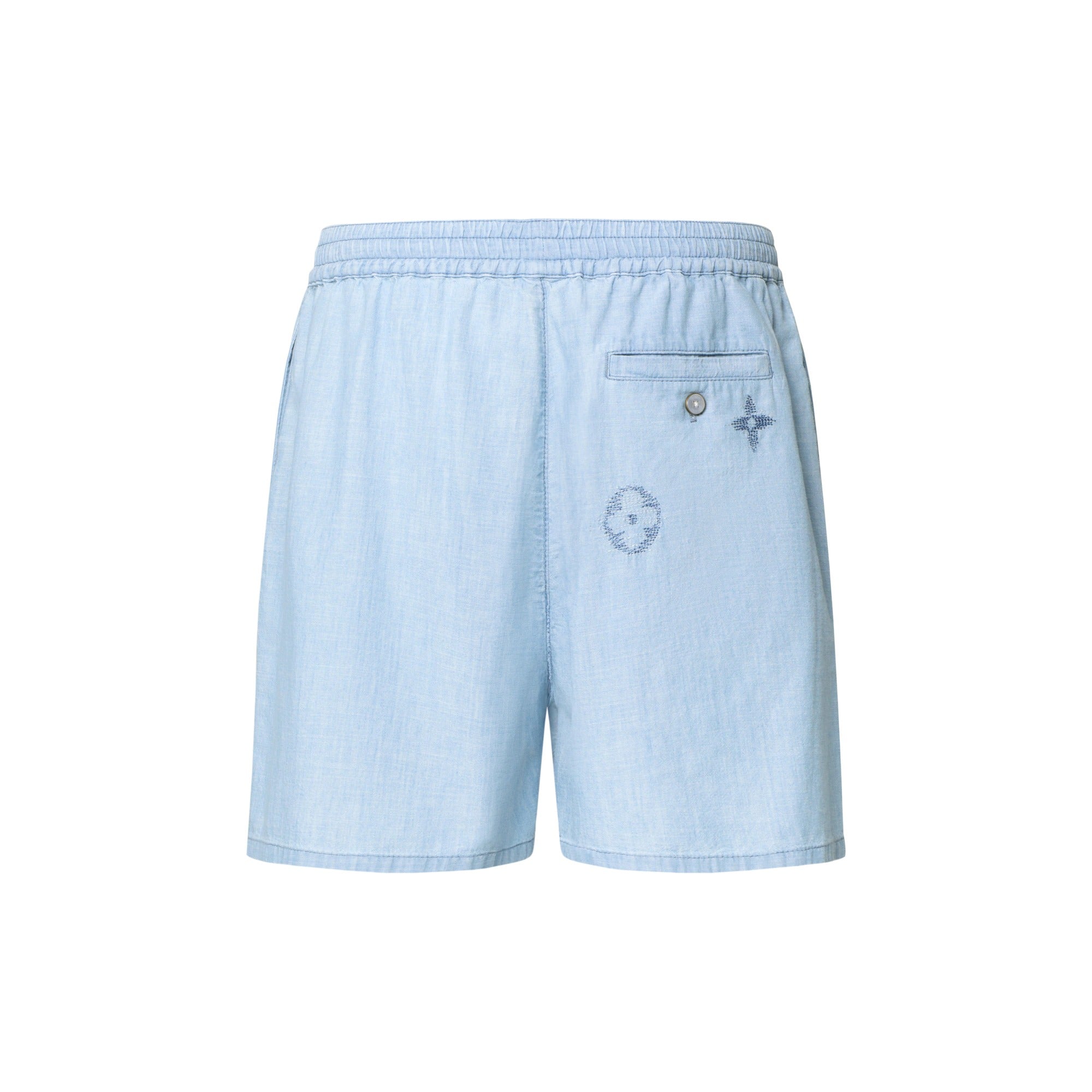 Embroidered Signature Chambray Shorts