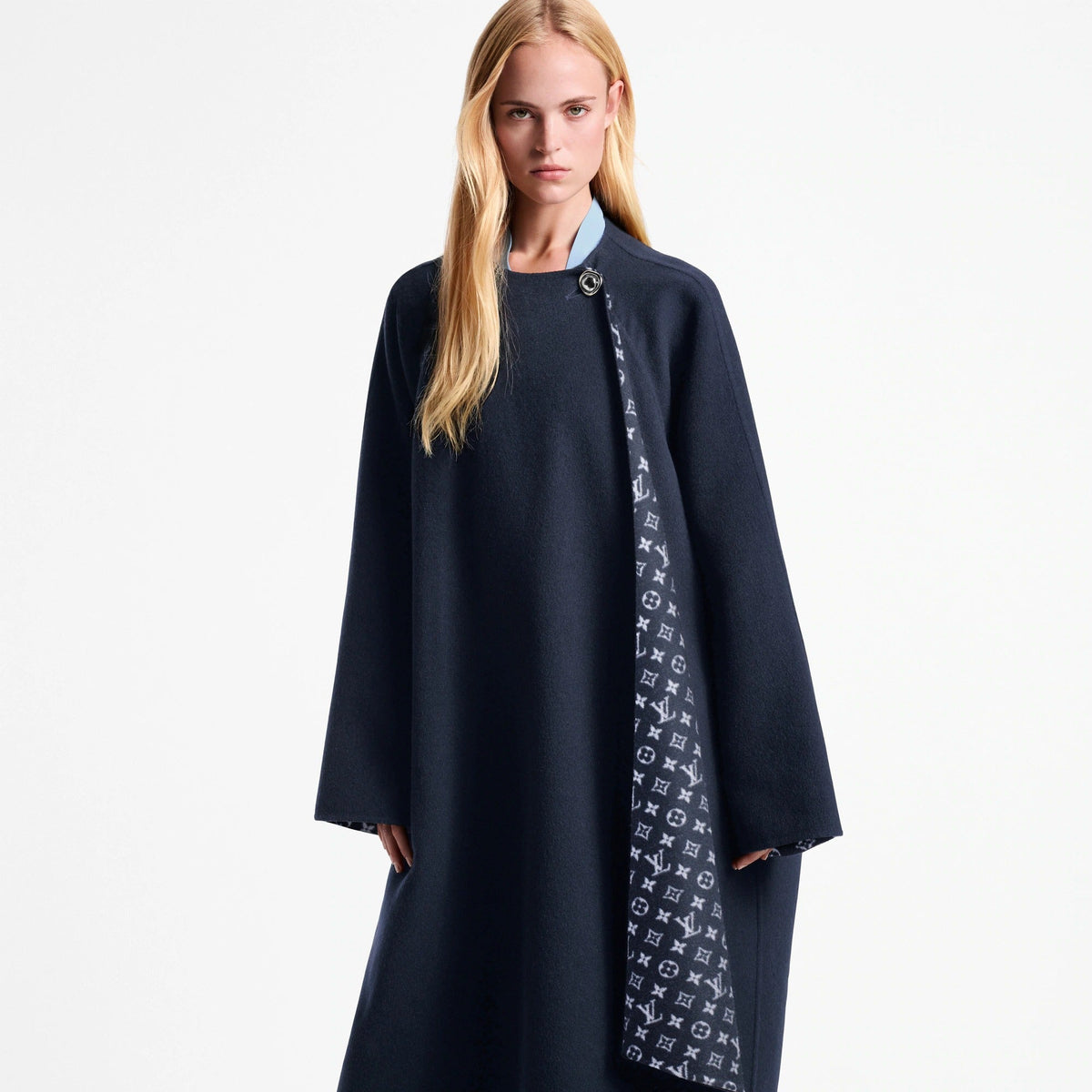 Drape Front Long Coat