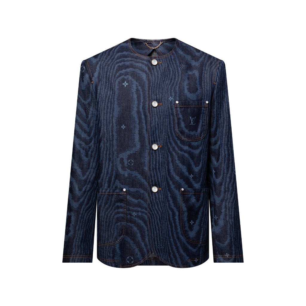 Chic Collarless Denim Jacket