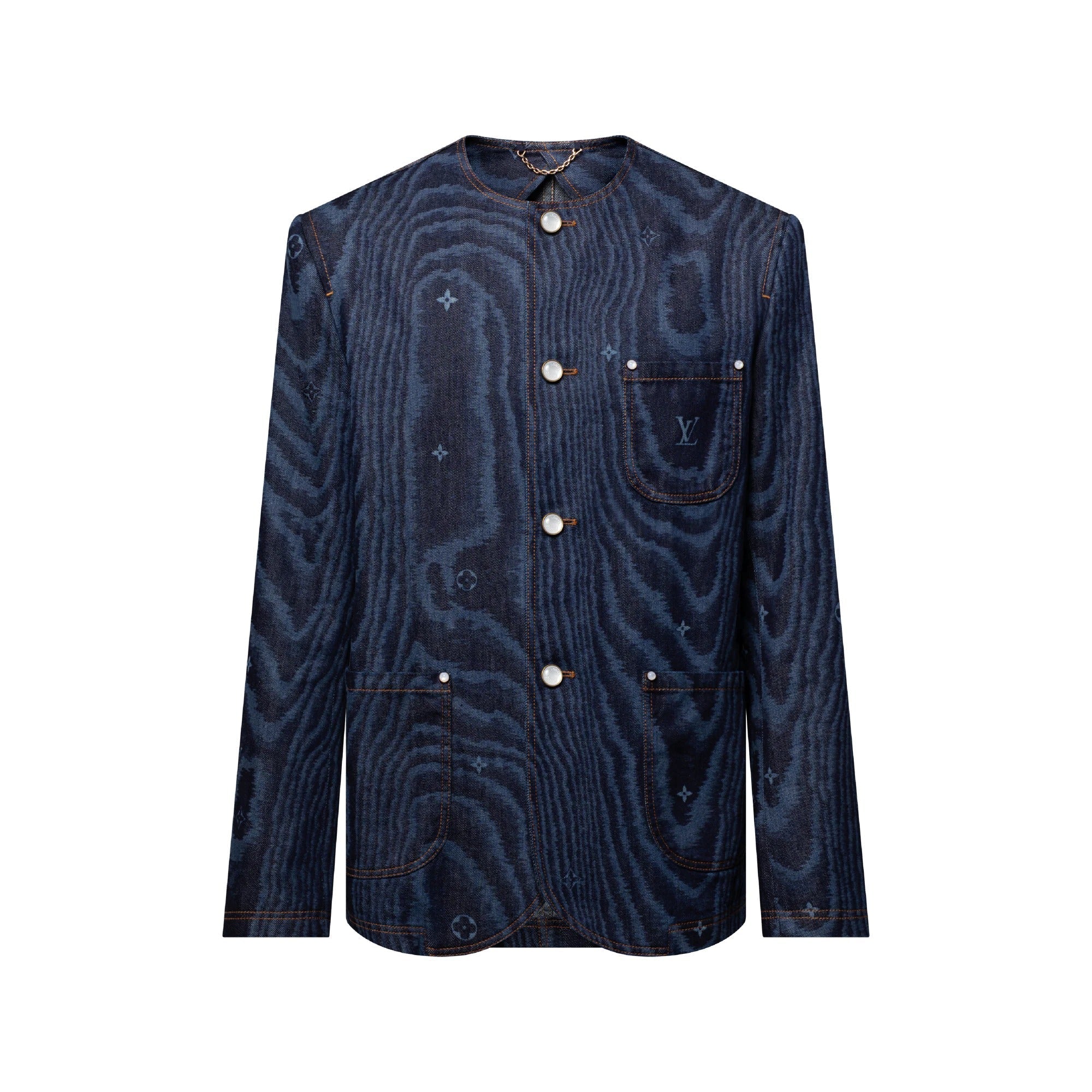 Chic Collarless Denim Jacket