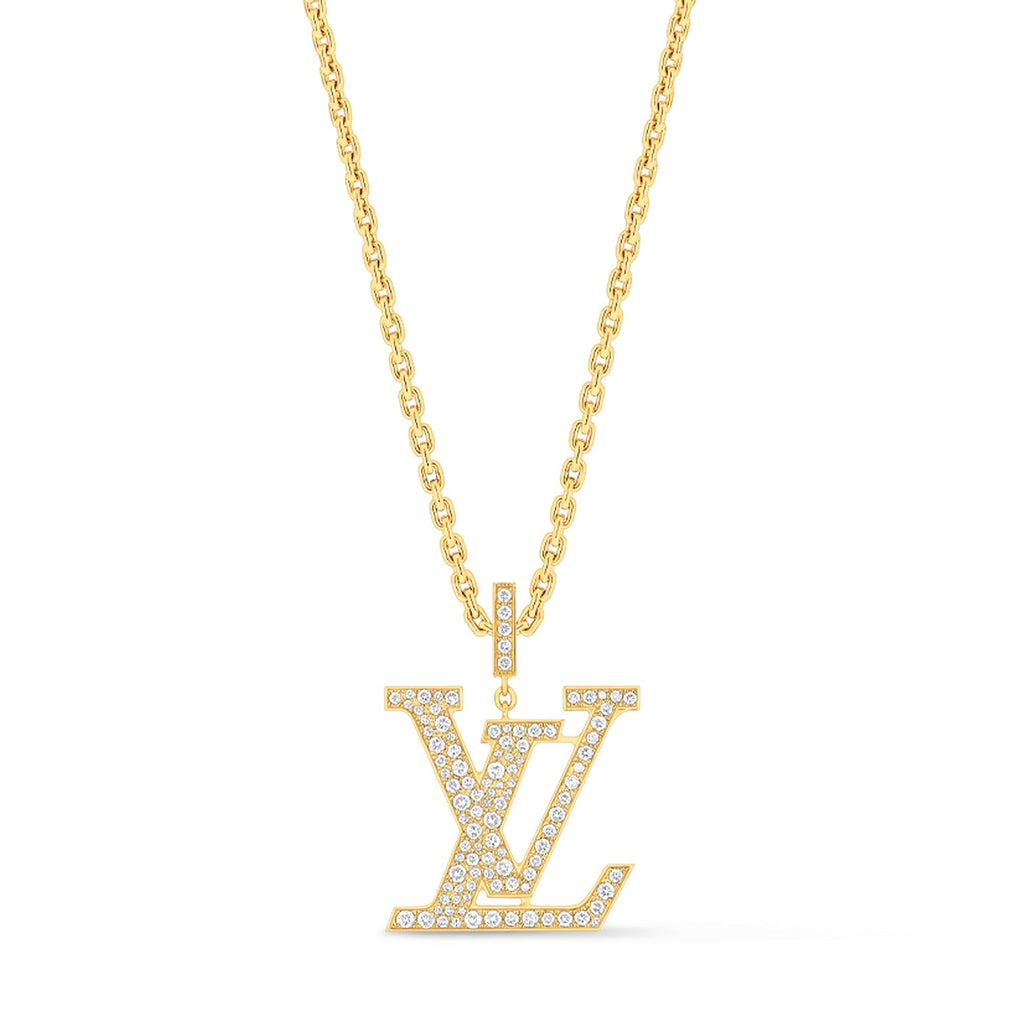 LV Medium Pendant, Yellow Gold And Diamonds