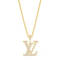 LV Medium Pendant, Yellow Gold And Diamonds