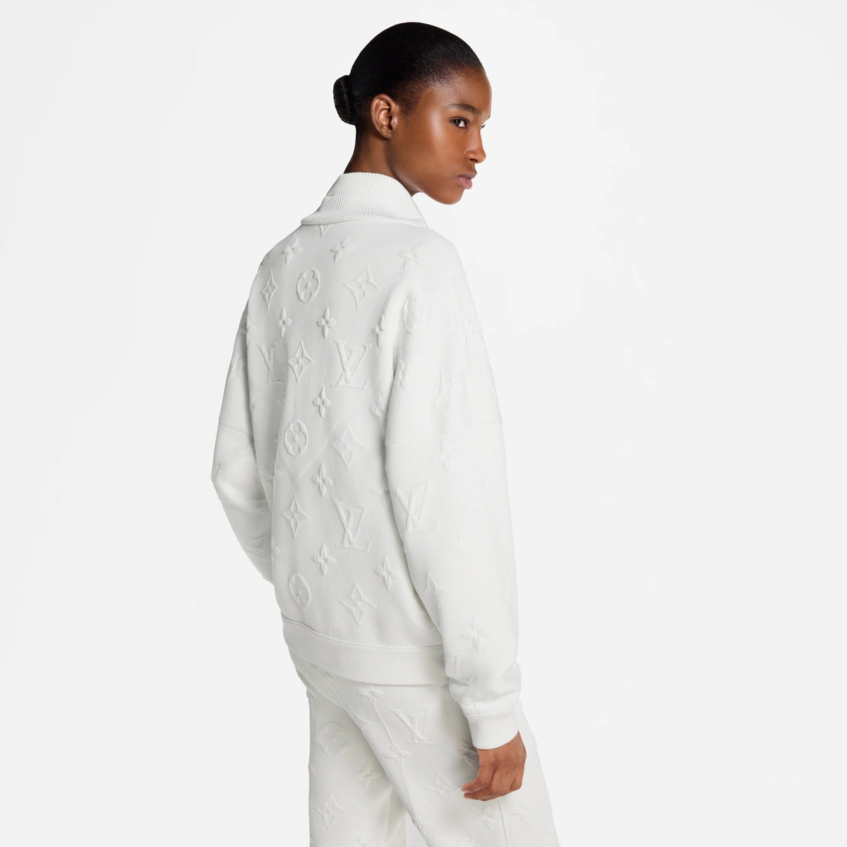 3D Monogram Ribbed Neck Sweater