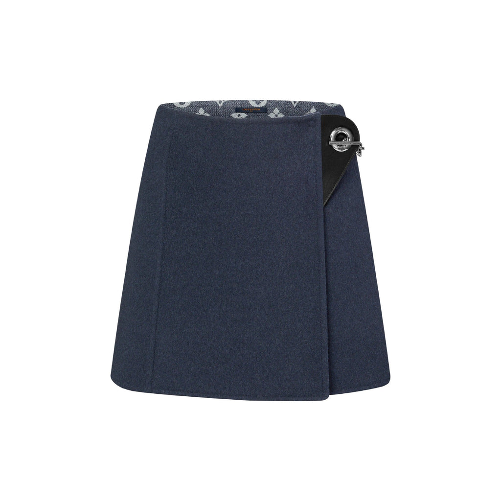 Chain Fastening Mini Wrap Skirt