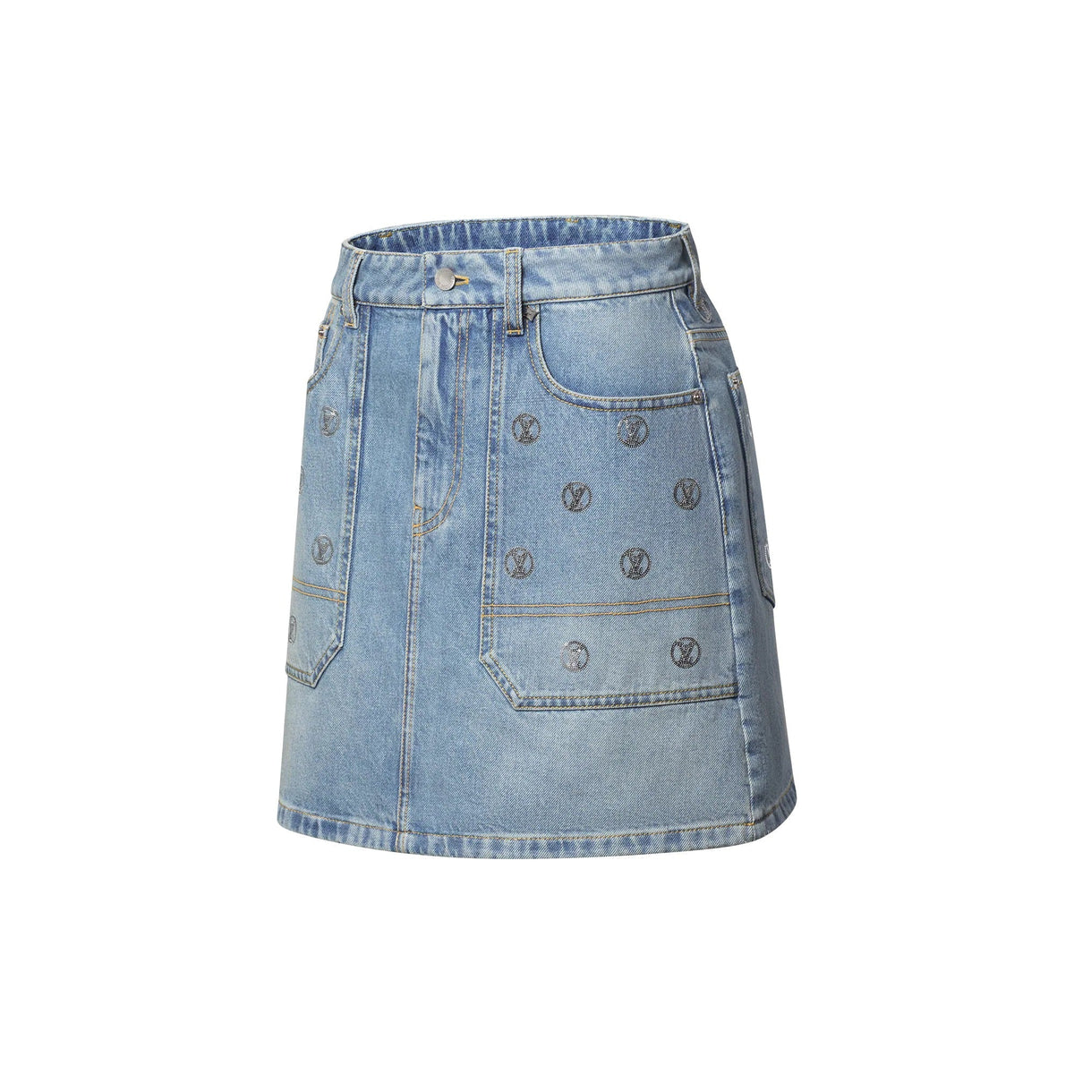 Signature Sequin Denim Mini Skirt