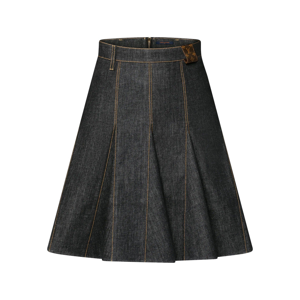 Topstitched Denim Skirt