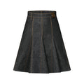 Topstitched Denim Skirt