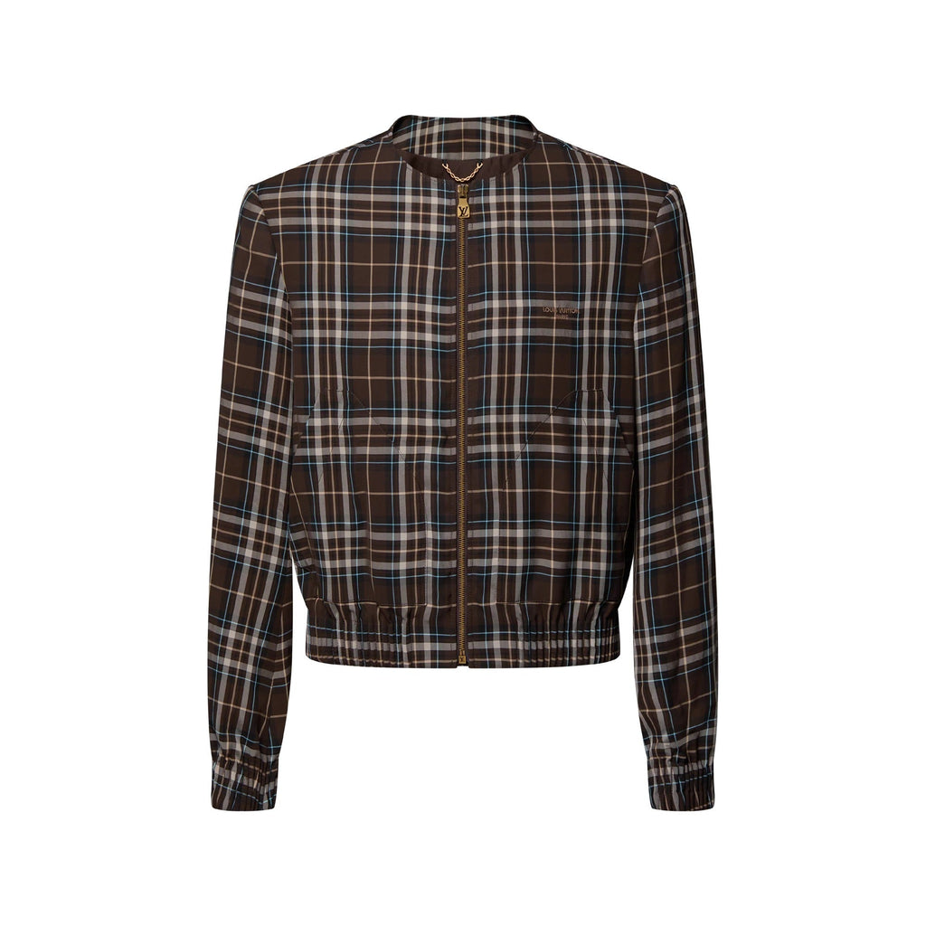 Tartan Collarless Blouson