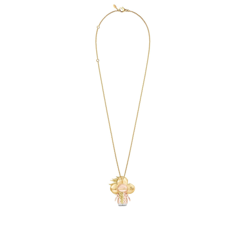 Vivienne Rooster Pendant, 3 Golds, Lacquer, Diamonds & Colored Gemstones
