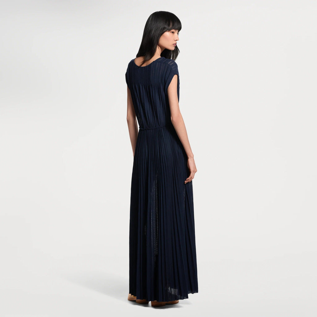 Twist Belt Pleated Dress