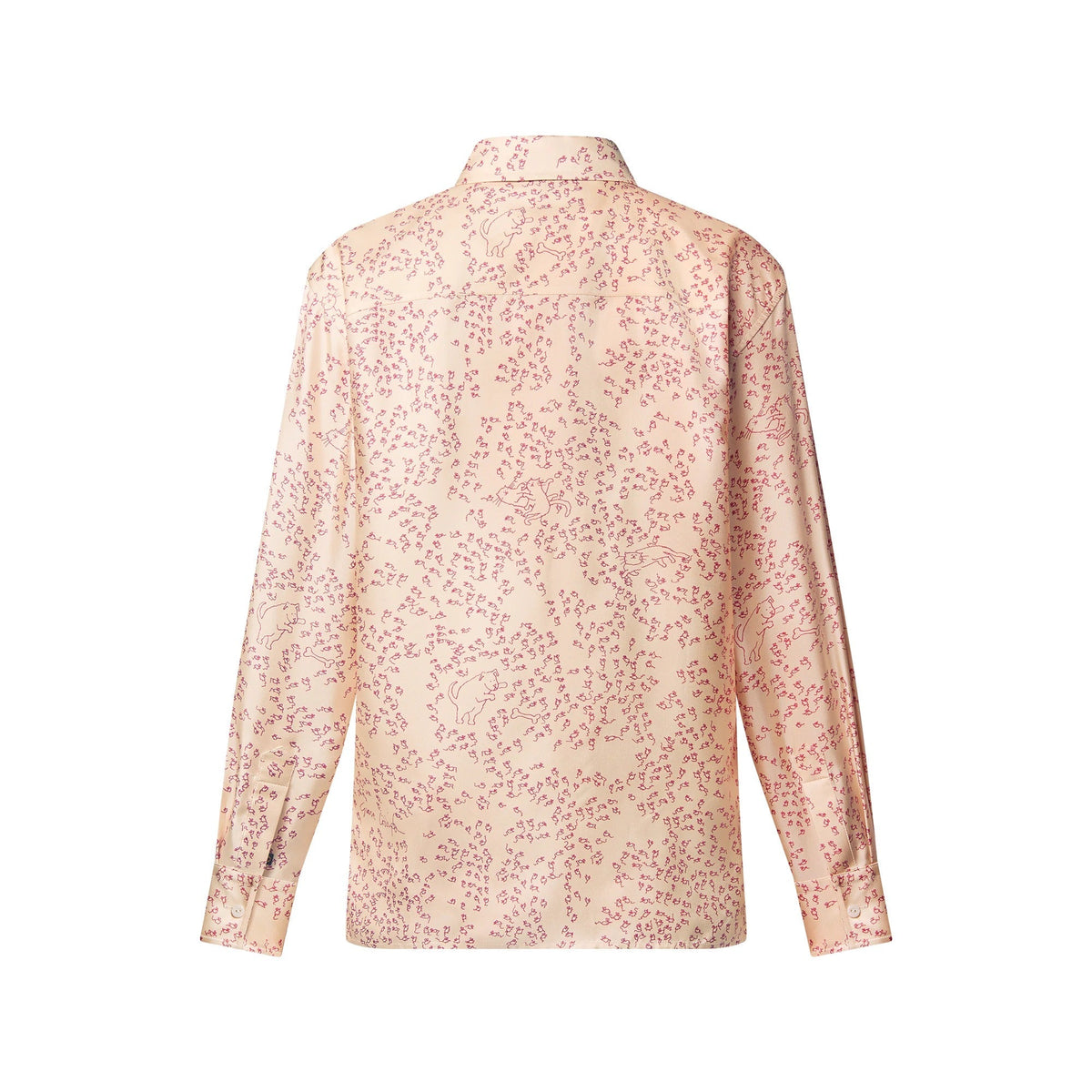 Cat-and-Mouse Print Silk Shirt