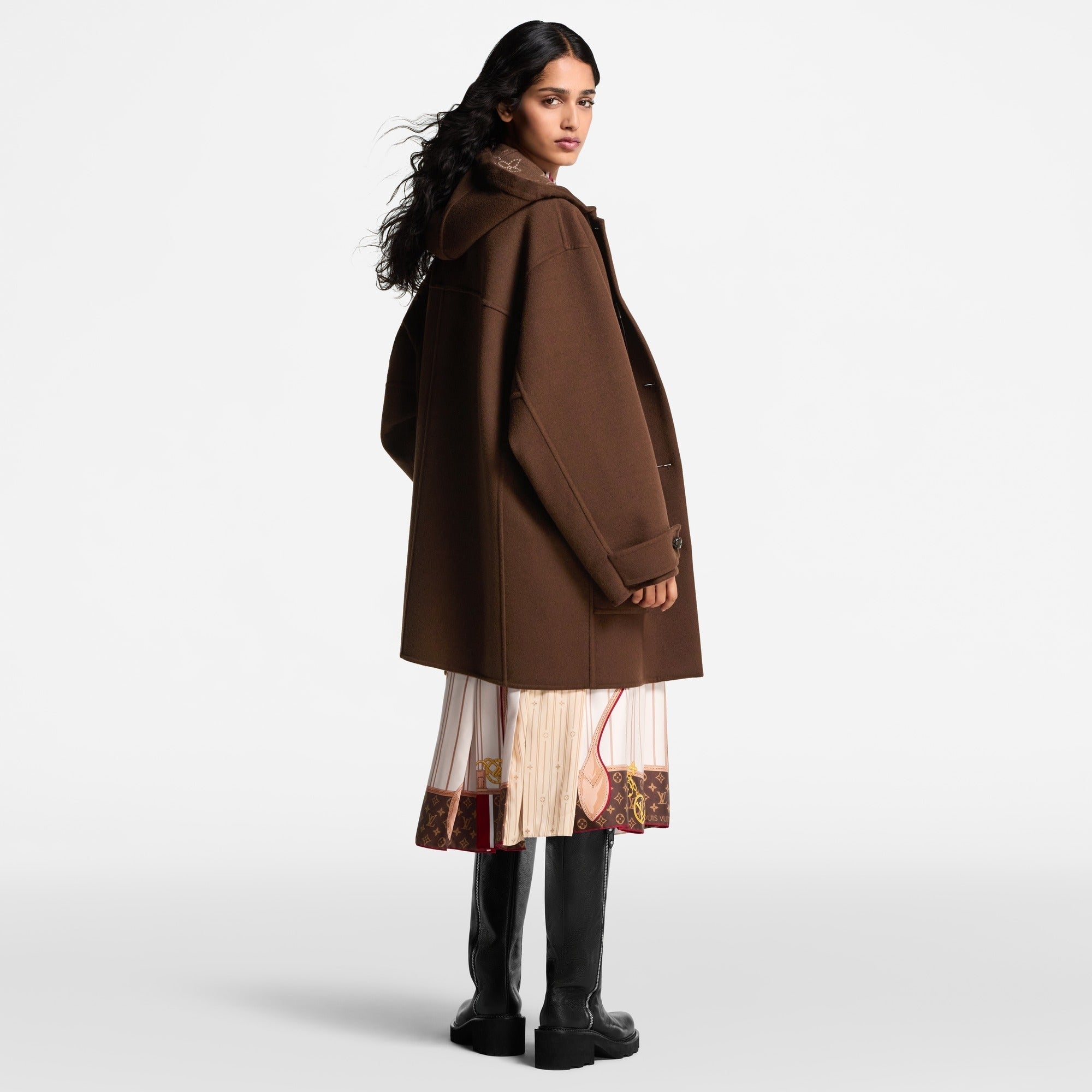 Hooded Button-Up Coat