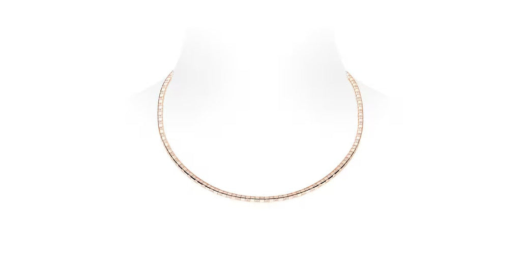 Le Damier de Louis Vuitton Small Necklace, Rose Gold and Diamonds