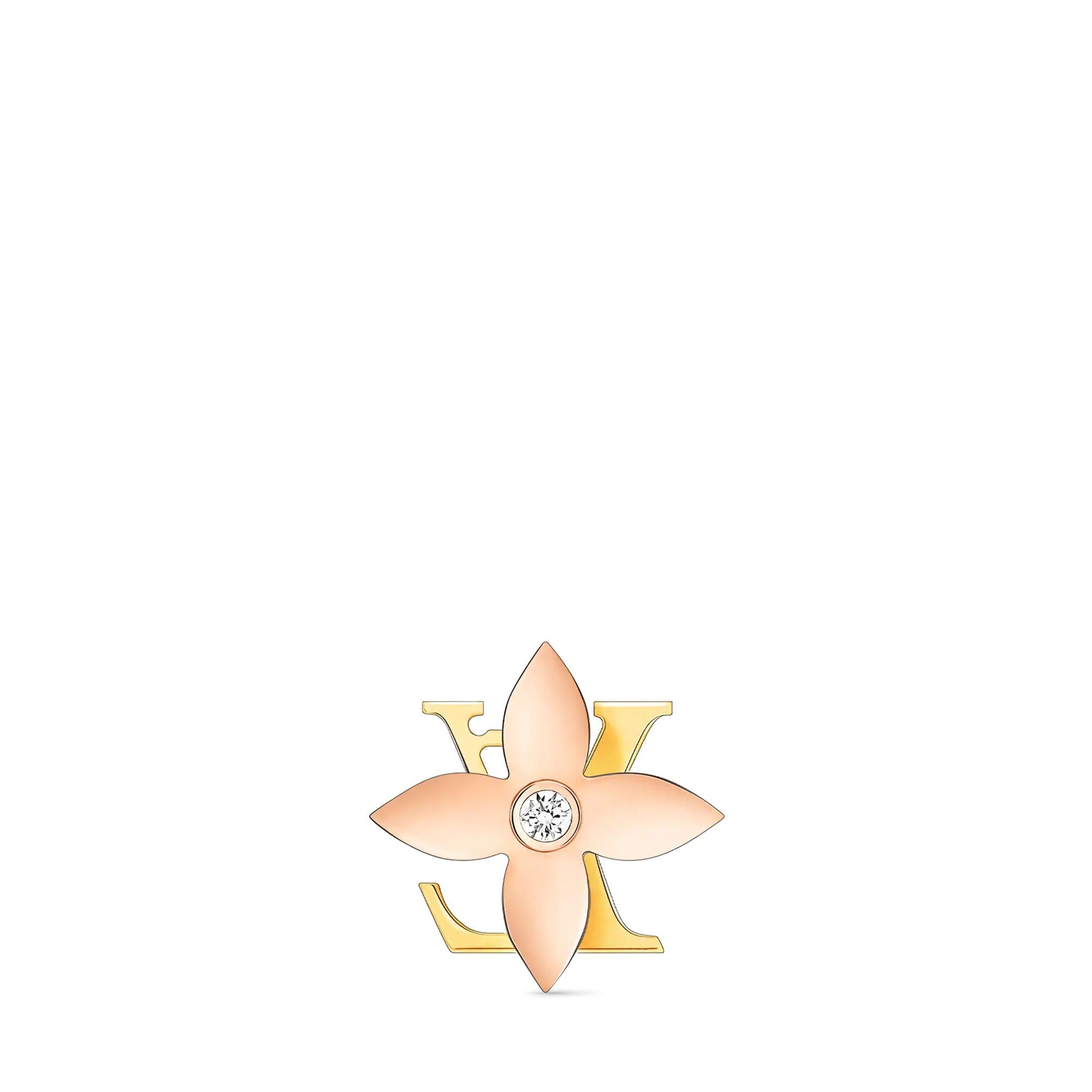 Idylle Blossom Reversible Stud, Pink And Yellow Gold And Diamond - Per Unit