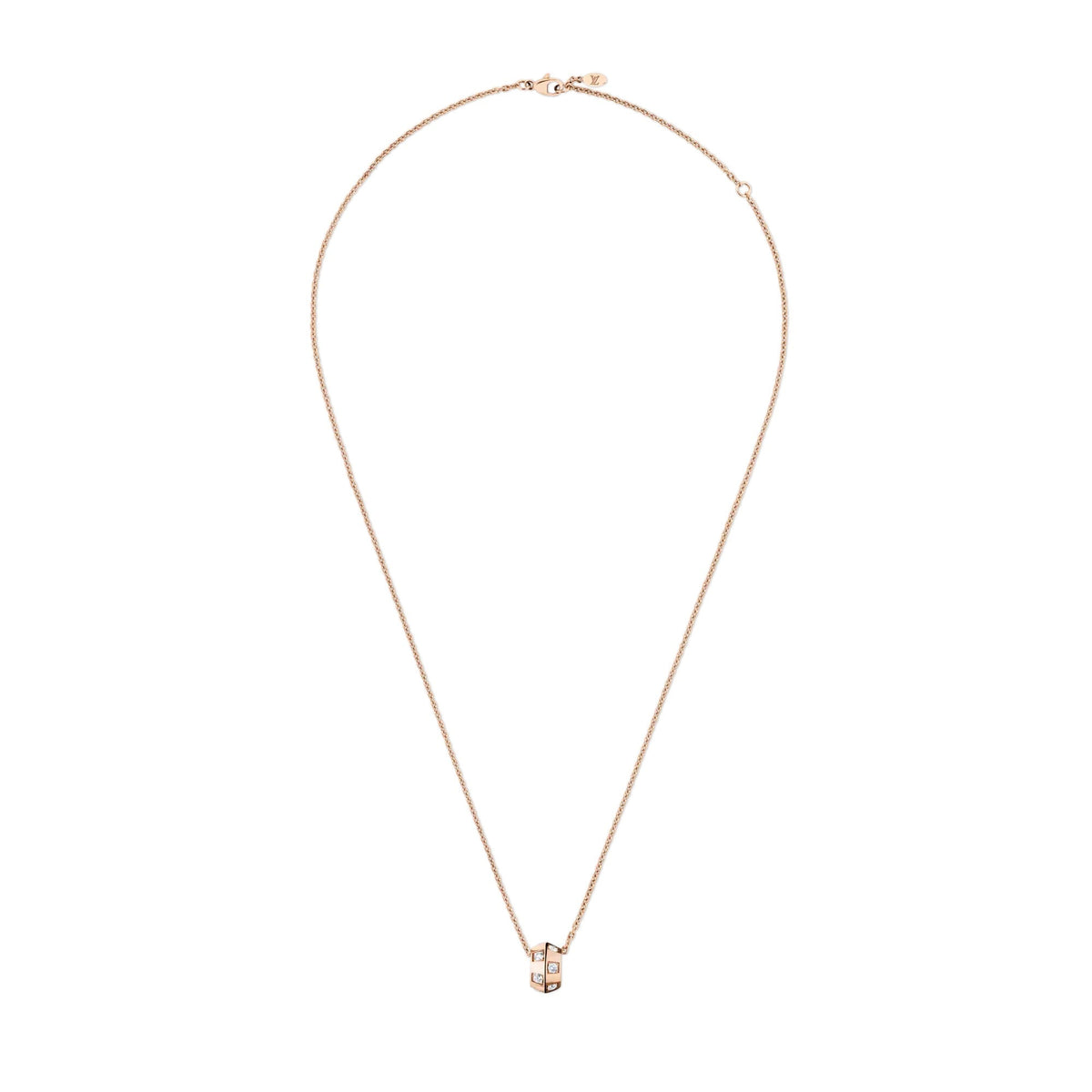 Le Damier de Louis Vuitton Pendant, Rose Gold and Diamonds
