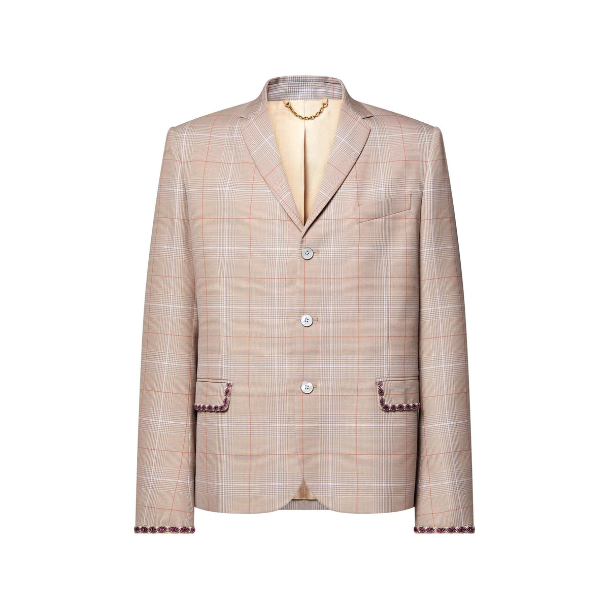 Single-Breasted Jacket With Bead-Embroidered Details