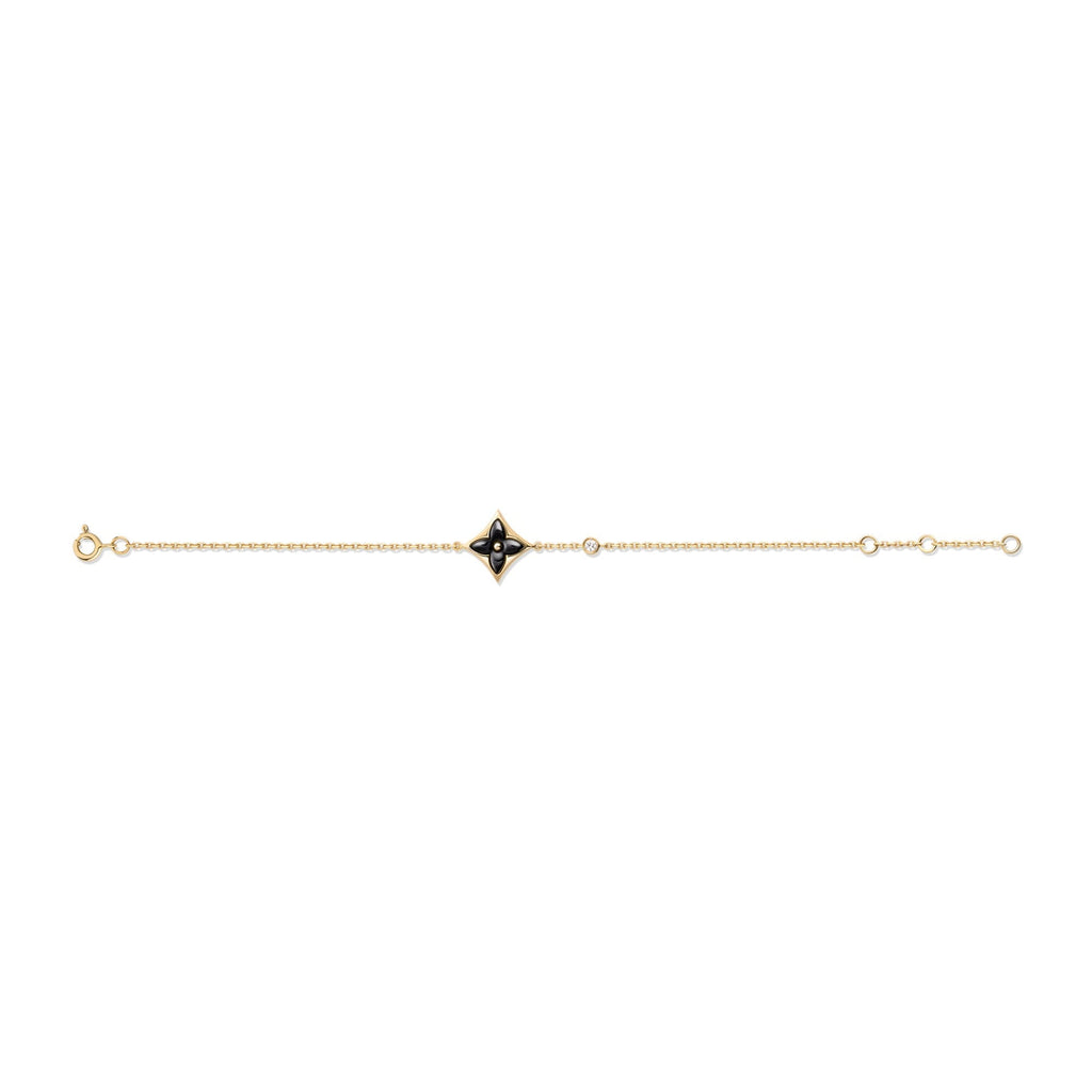 Color Blossom Bb Star Bracelet, Yellow Gold, Onyx And Diamond