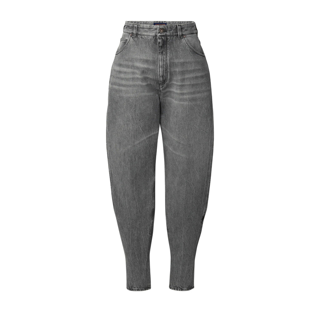 Split-Leg Tapered Balloon Jeans