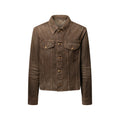 Coffee Indigo Denim Long-Sleeved Shirt