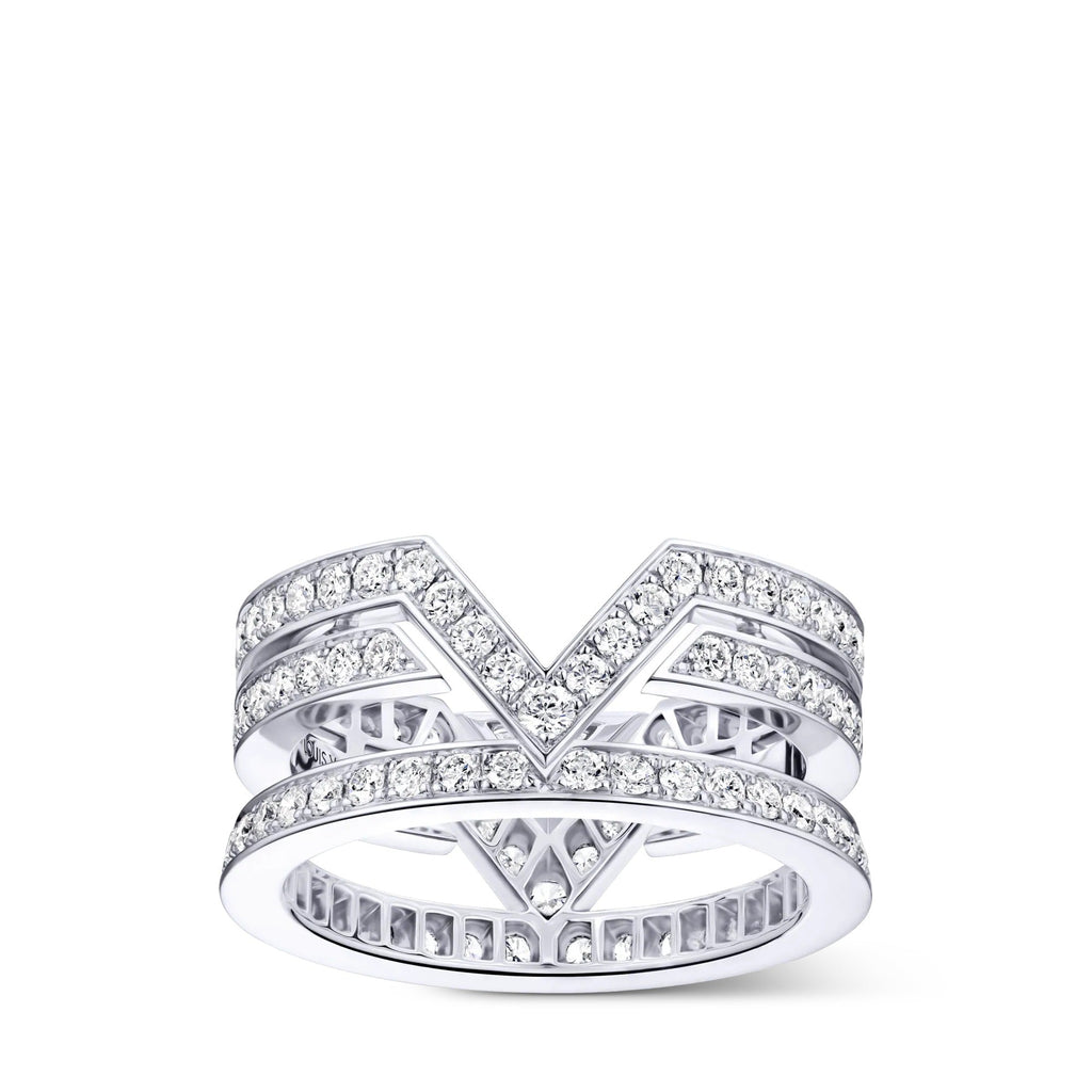 Pure V Ring, White Gold and Diamonds