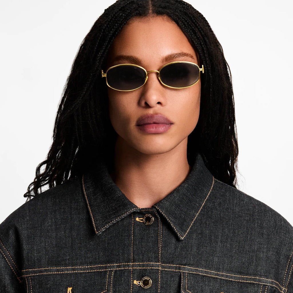 LV Script Metal Round Sunglasses