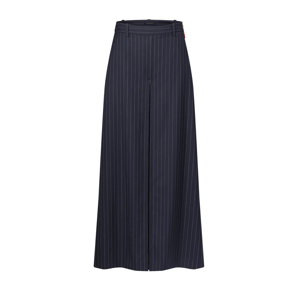 Wide-Leg Pinstriped Pants