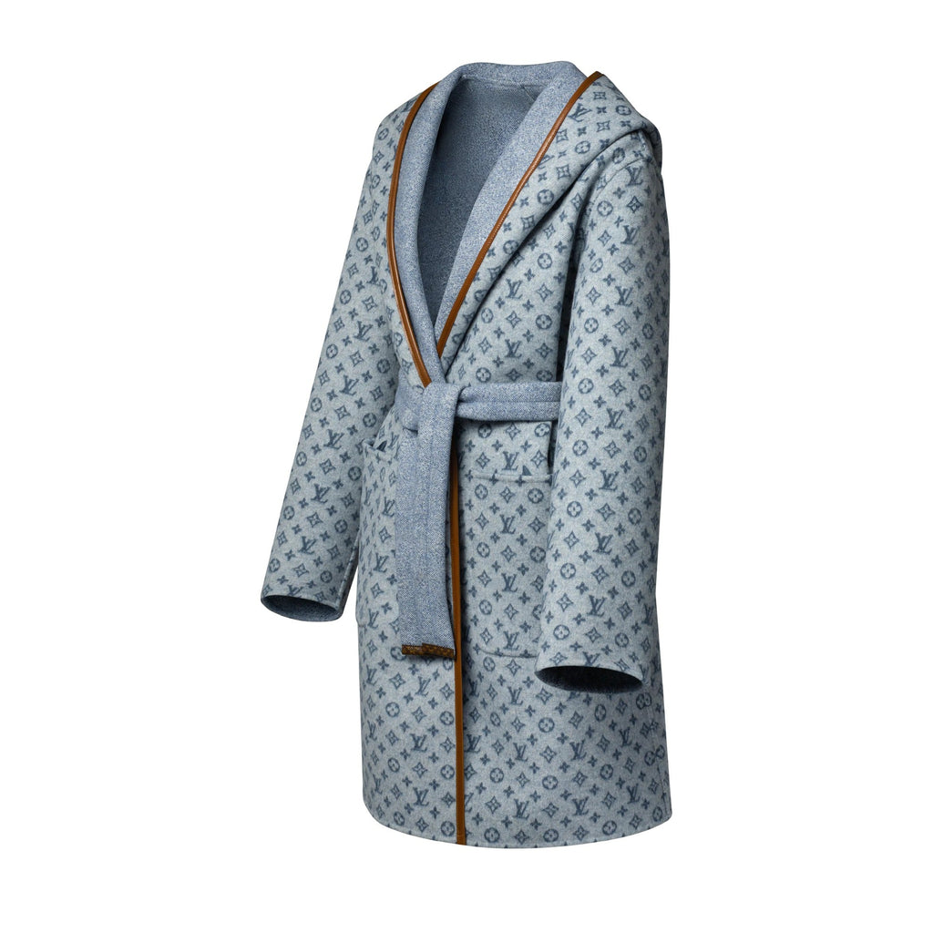 Reversible Signature Hooded Wrap Coat