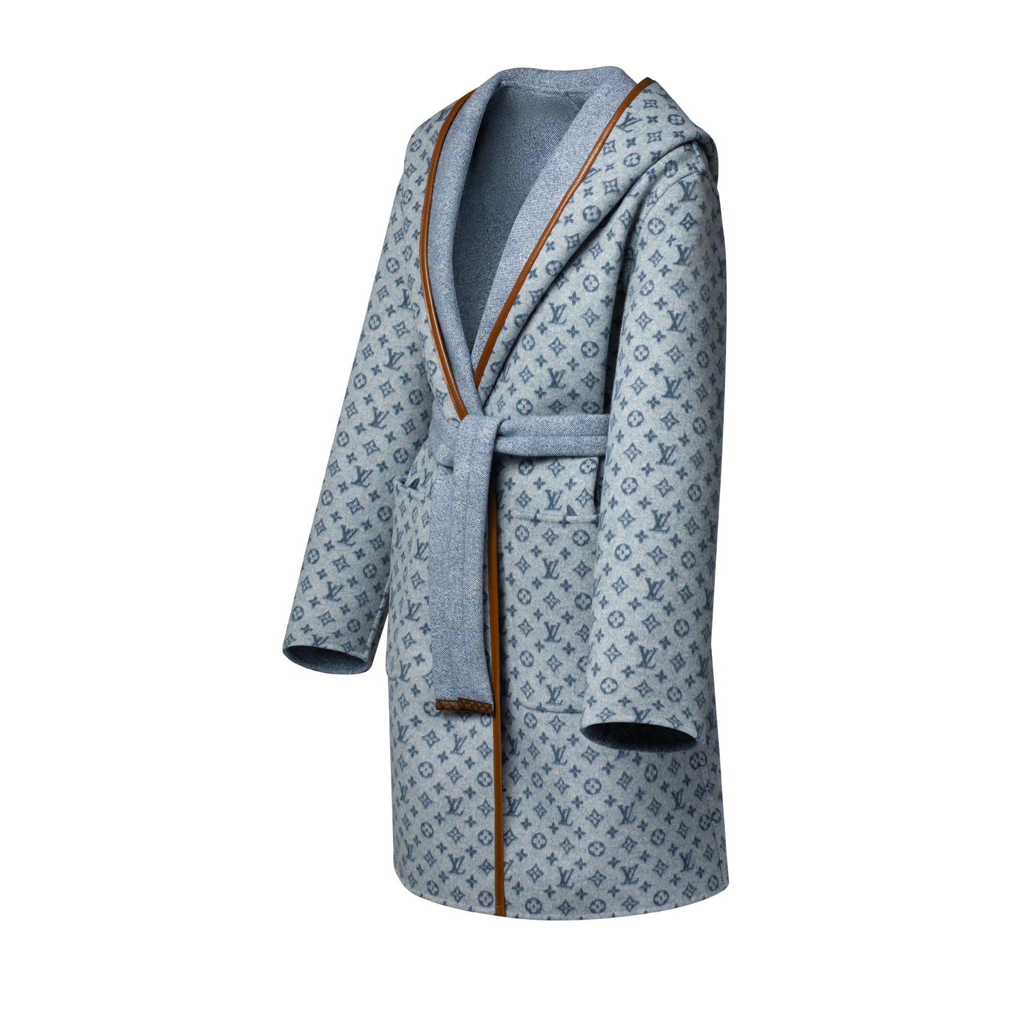 Reversible Signature Hooded Wrap Coat