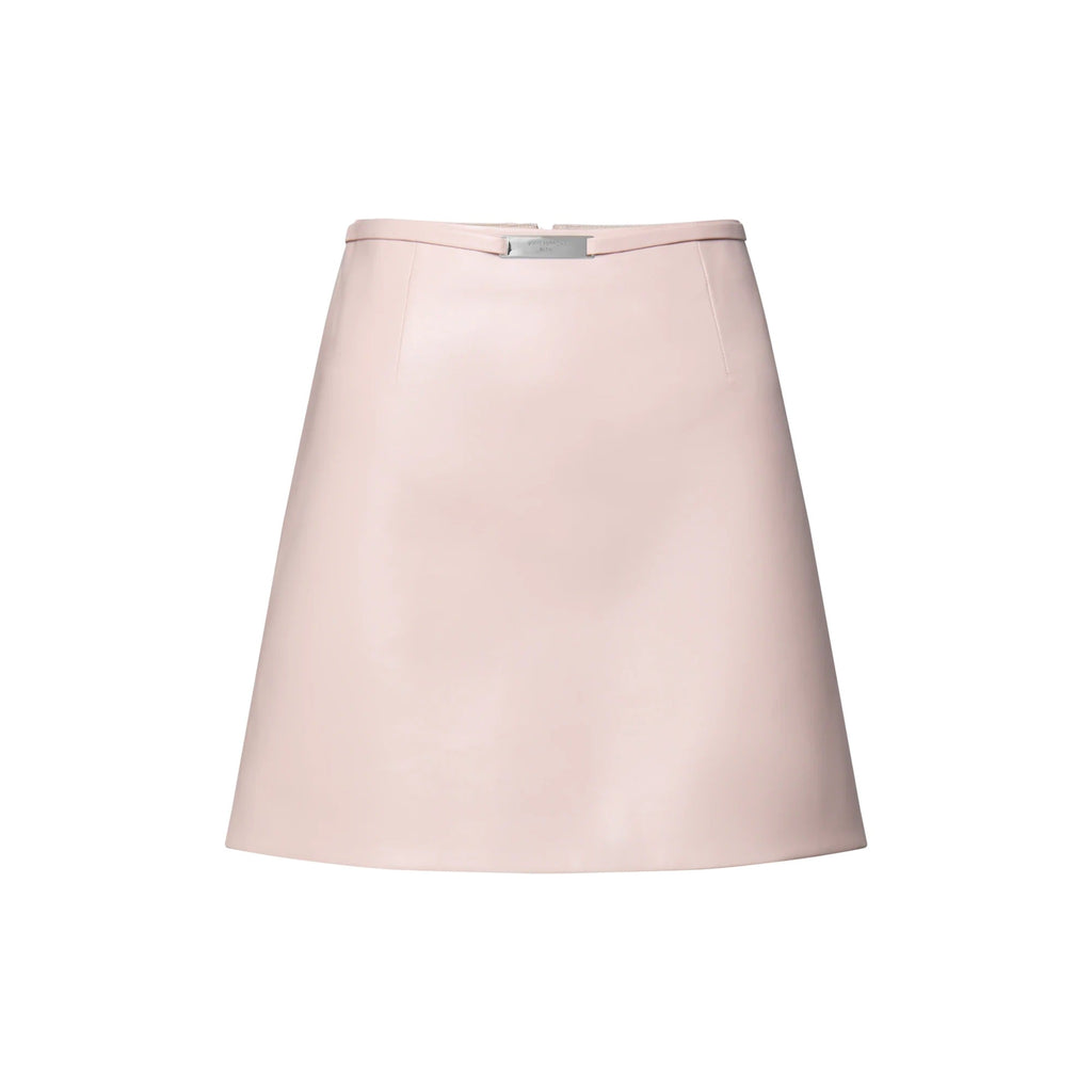 Straight Leather Mini Skirt