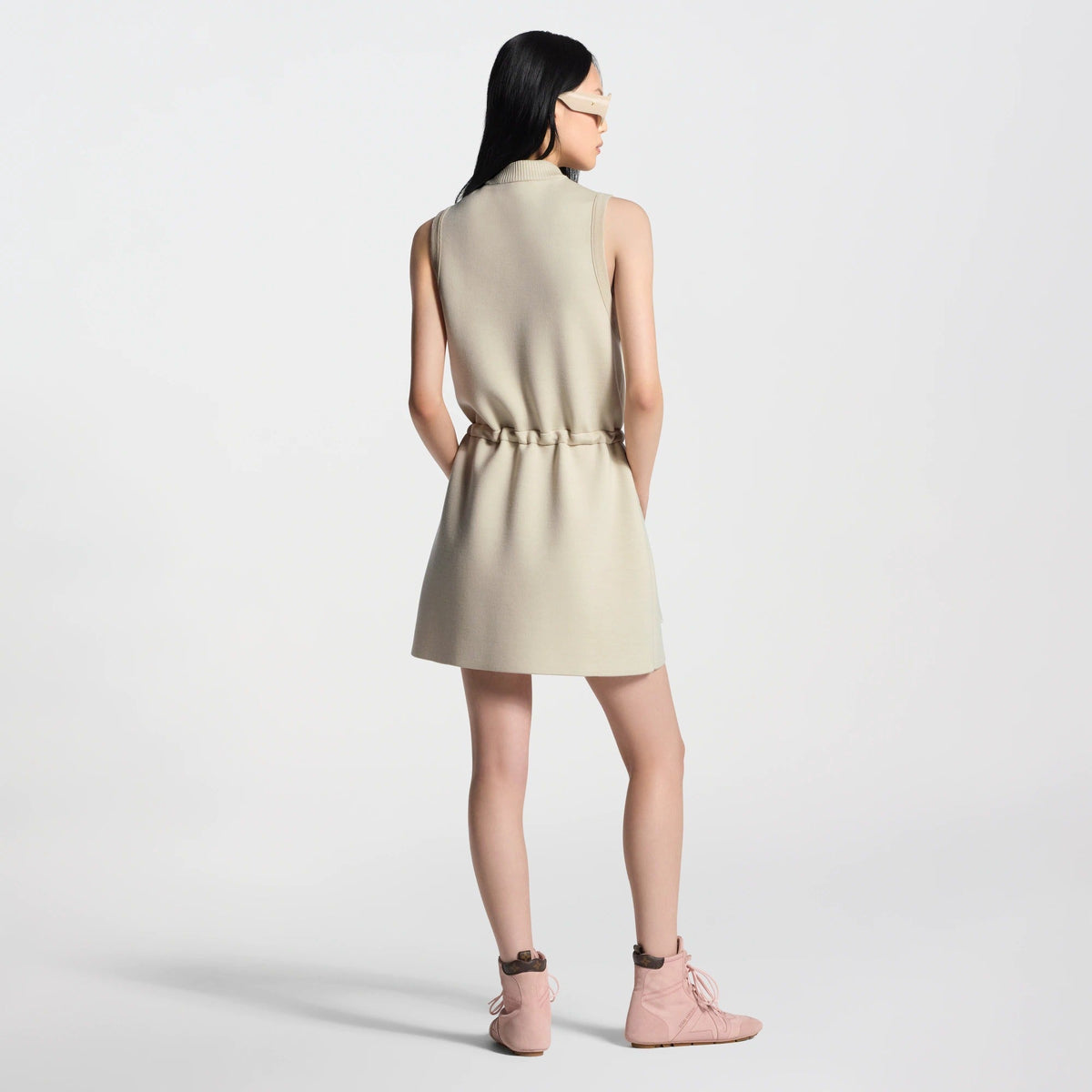 Monogram Accent Zip-Up Dress